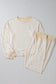White Cheetah Print Two Piece Loose Fit Cozy Loungewear