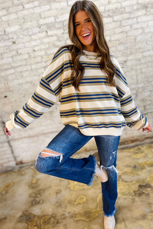 Striped Crew Neck Pullover