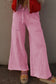 Mineral Wash Drawstring High Waist Wide Leg Cargo Pants