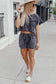 Black Acid Washed Short Set
