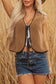 Beige Tie Front Vest