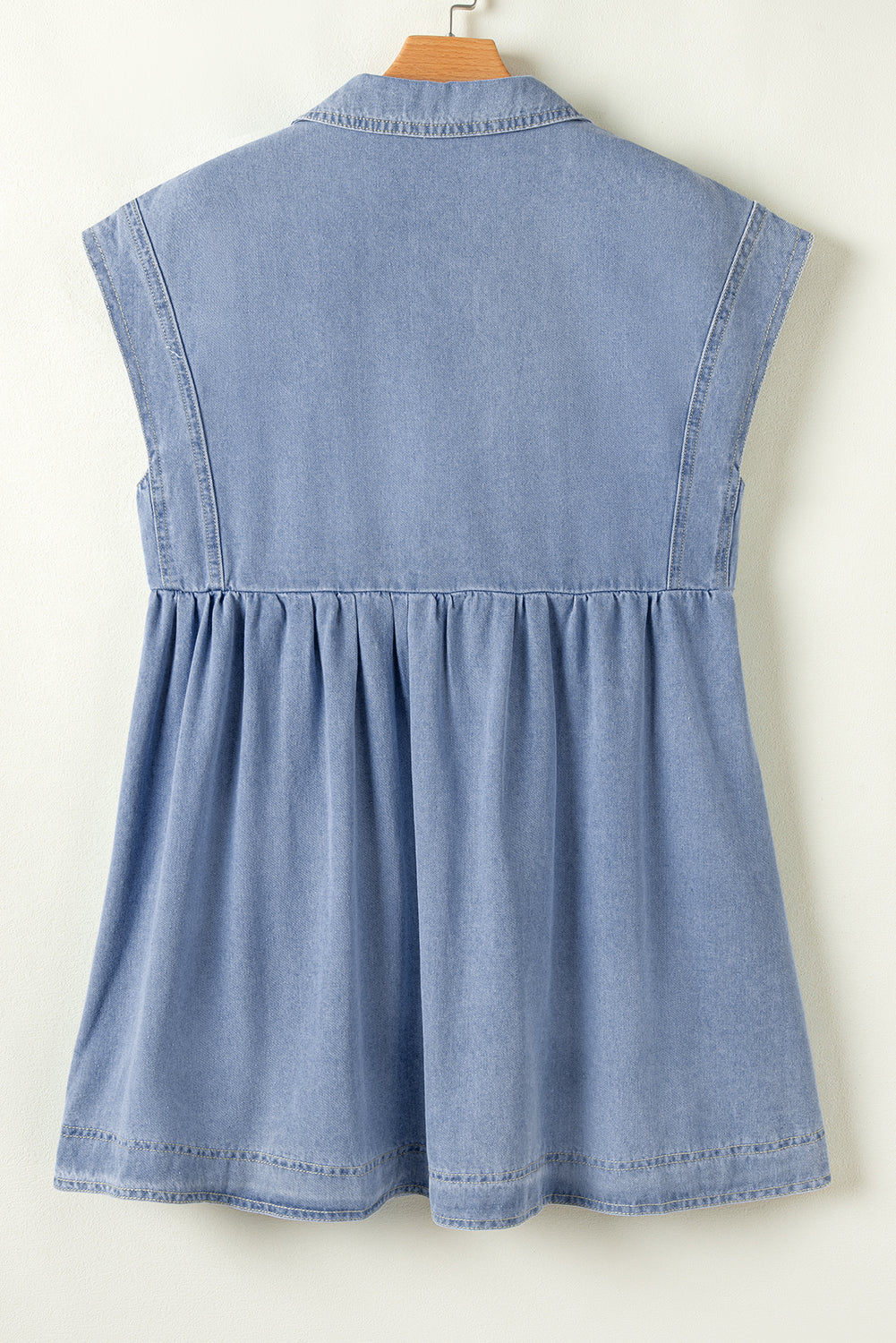 Beau Blue High Waist Denim Babydoll Dress