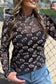 Black Game Day Football Mesh Sheer Top