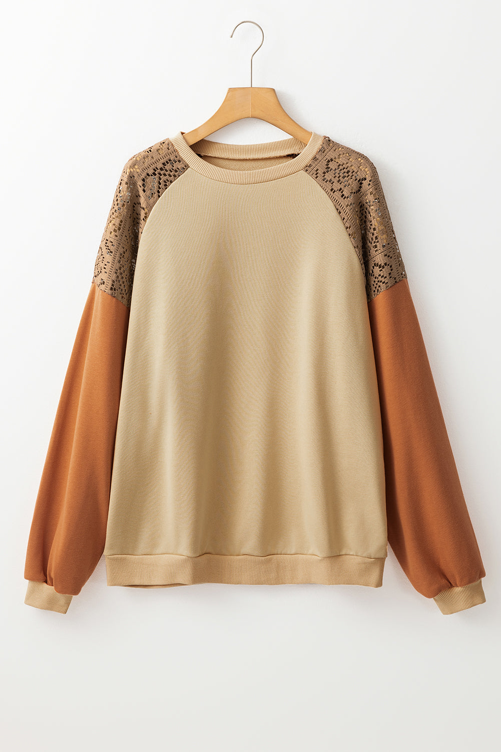 Patchwork Colorblock Drop Shoulder Sweatshirt