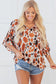 Brown Metallic Abstract  Blouse
