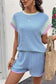 Blue Corded Short Set
