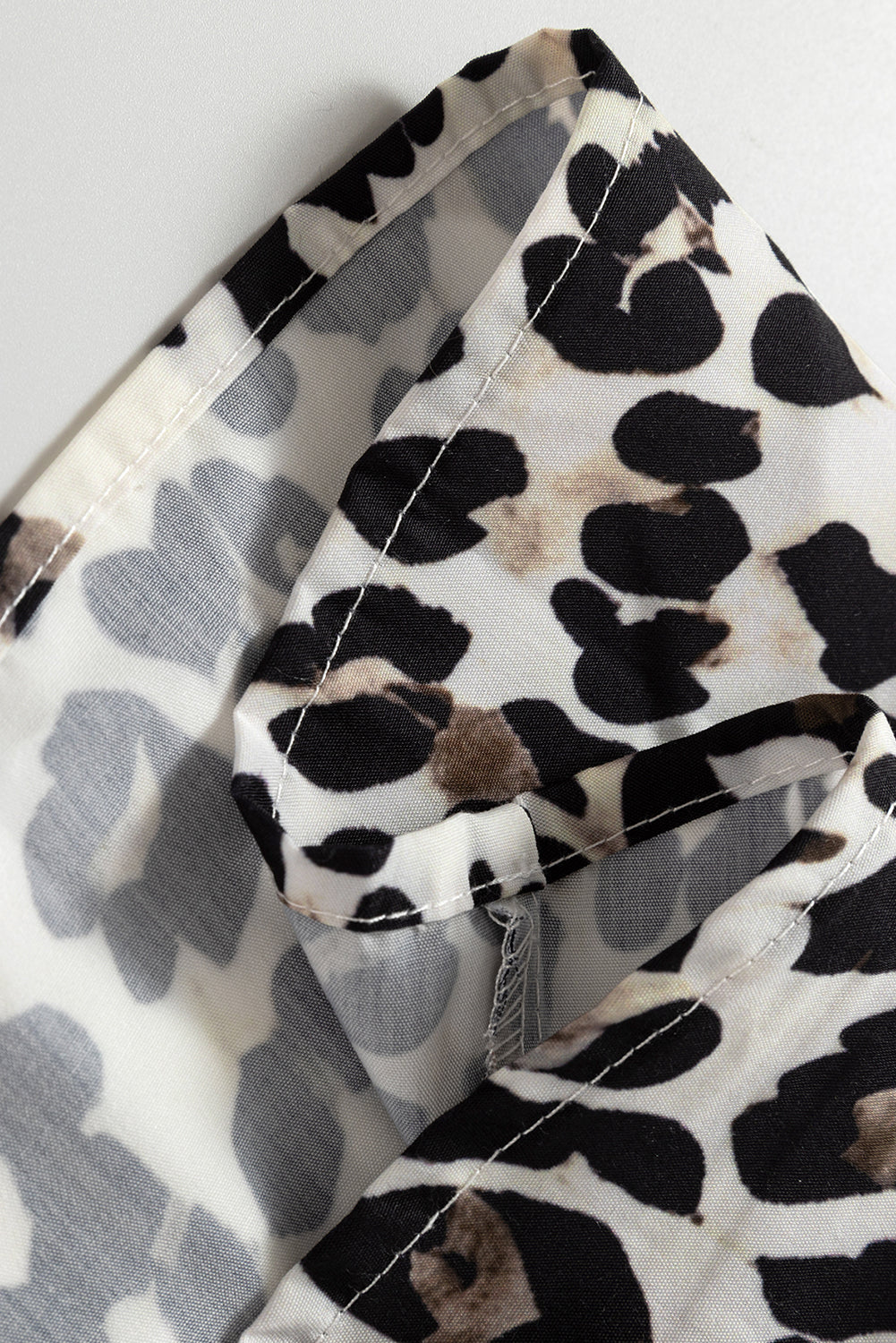 Leopard Print Long Sleeve Flared Dress