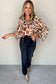 Brown Metallic Abstract  Blouse