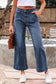 Cropped High Rise Wide Leg Jeans