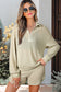 Textured Buttoned Long Sleeve Top & Shorts Set