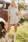 Tan Checker T Shirt and High Waist Skorts Set