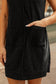Black Corduroy Mini Dress With Pockets