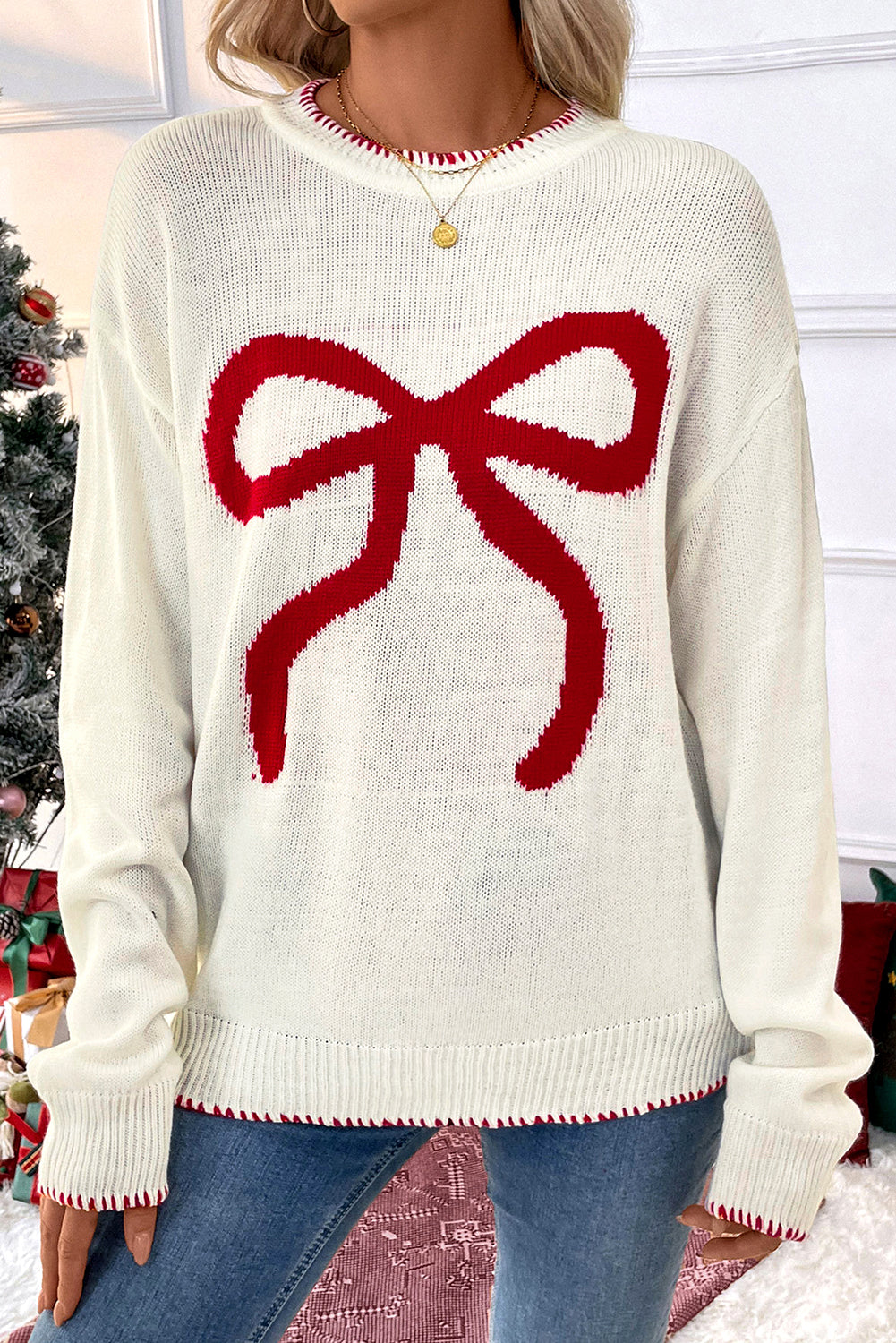 Red Bow Sweater