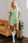 Grass Green Loose Half Sleeve V Neck Knit Romper