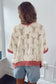 Embroidered Flowers Colorblock Sweater