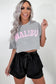 Black Mineral Wash High Waist Casual Shorts