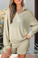 Textured Buttoned Long Sleeve Top & Shorts Set