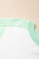 Light Green Color Block Exposed Seam Crew Neck T Shirt