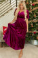 Velvet Short Sleeve Shirred Waist Tiered Dress