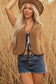 Beige Tie Front Vest