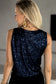 Navy Sequined Tank Top