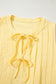 Yellow Bow Tie Notched Neck Pleated Tank Top