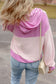 Light Pink Corded Colorblock Hooded Top