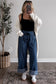 Striped Contrast Drawstring Jeans