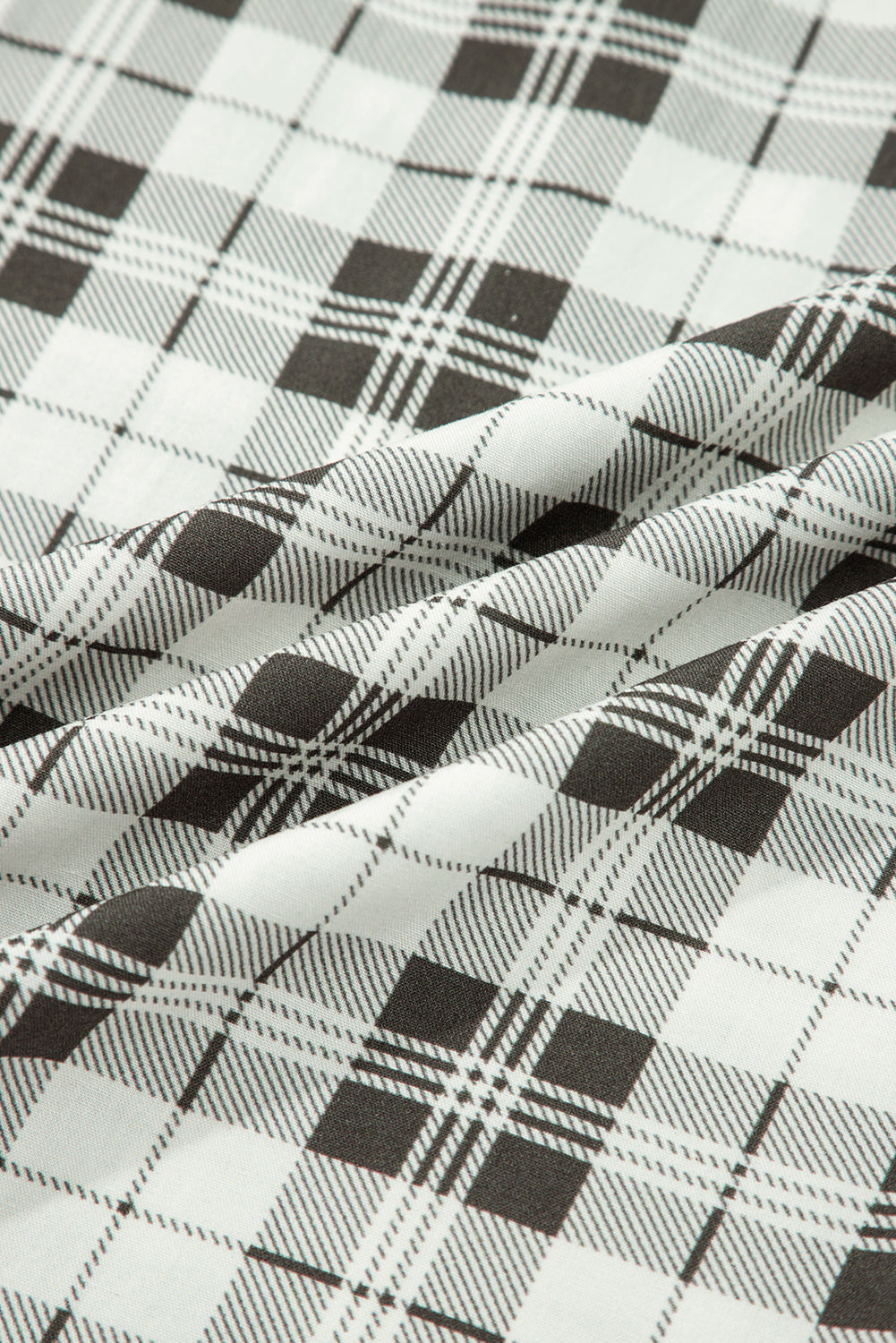 Gray Plaid Wide Leg Pants