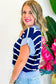 Sky Blue Stripe Colorblock Sweater Vest