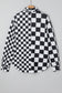 Checkerboard Flap Pocket Button Front Shacket