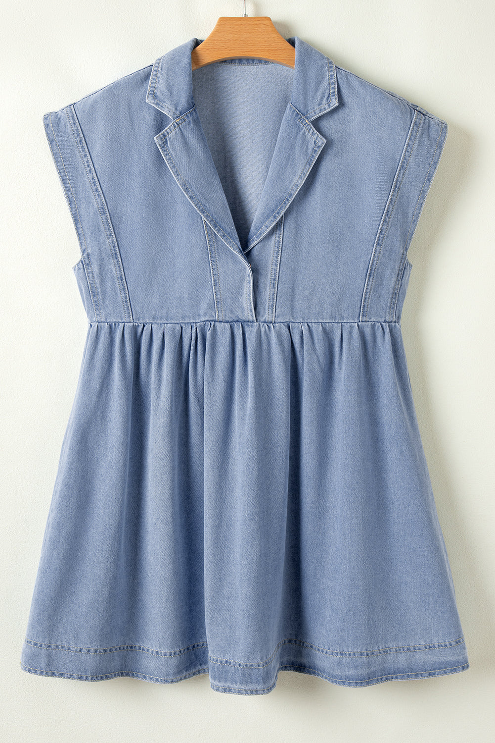 Beau Blue High Waist Denim Babydoll Dress