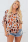 Brown Metallic Abstract  Blouse