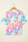 Multicolour Bowknot Crewneck Loose Short Sleeve Top