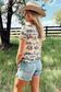 Beige Western Printed Mesh T Shirt