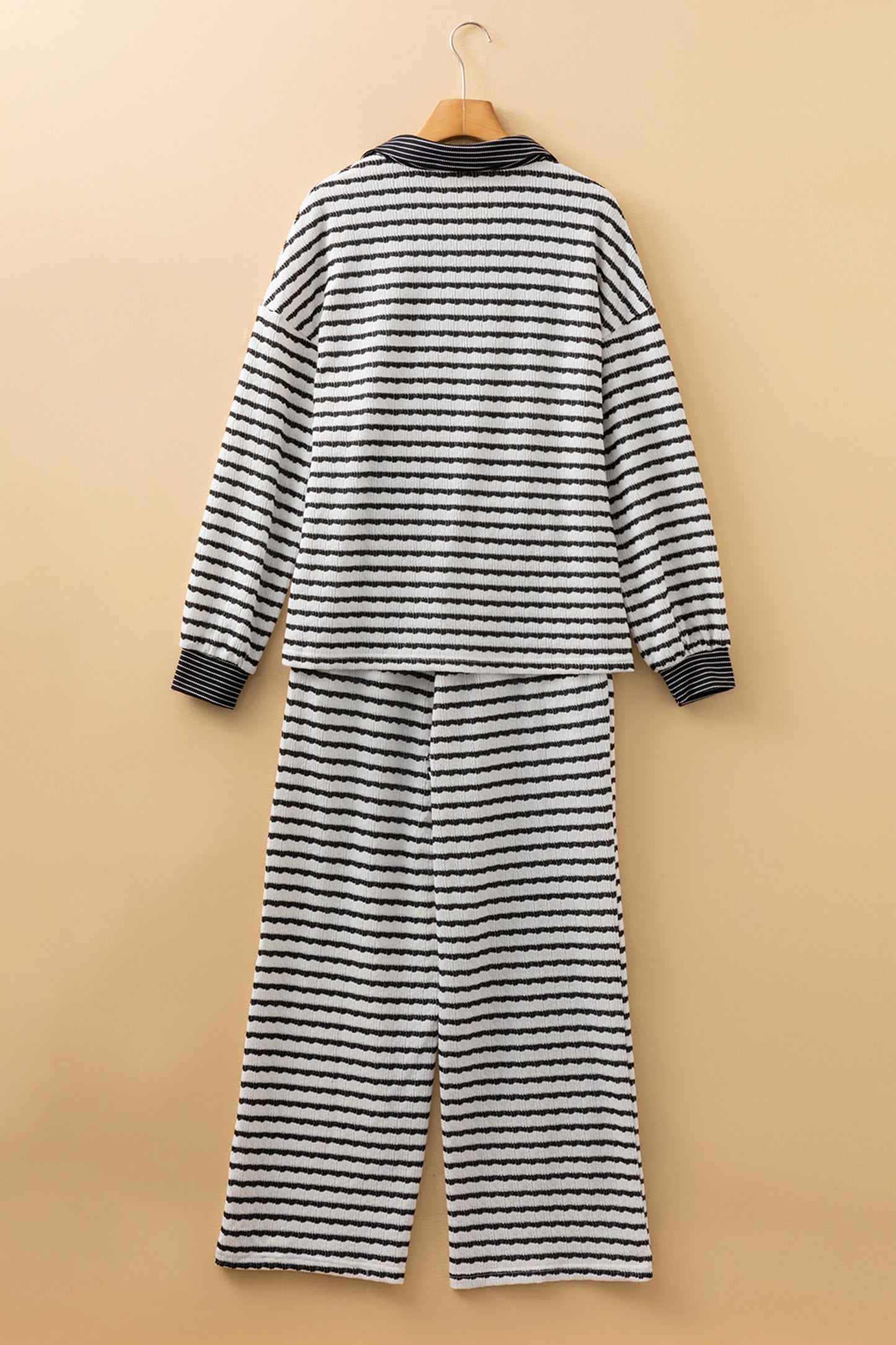 Stripe Collared Pullover & Pant Set