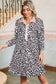Leopard Print Long Sleeve Flared Dress