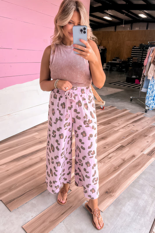 Pink Leopard Print Pants