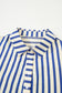 Blue Stripe Half Button Mini Dress
