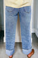 Center Seam Cuffed Straight High Waist Jeans