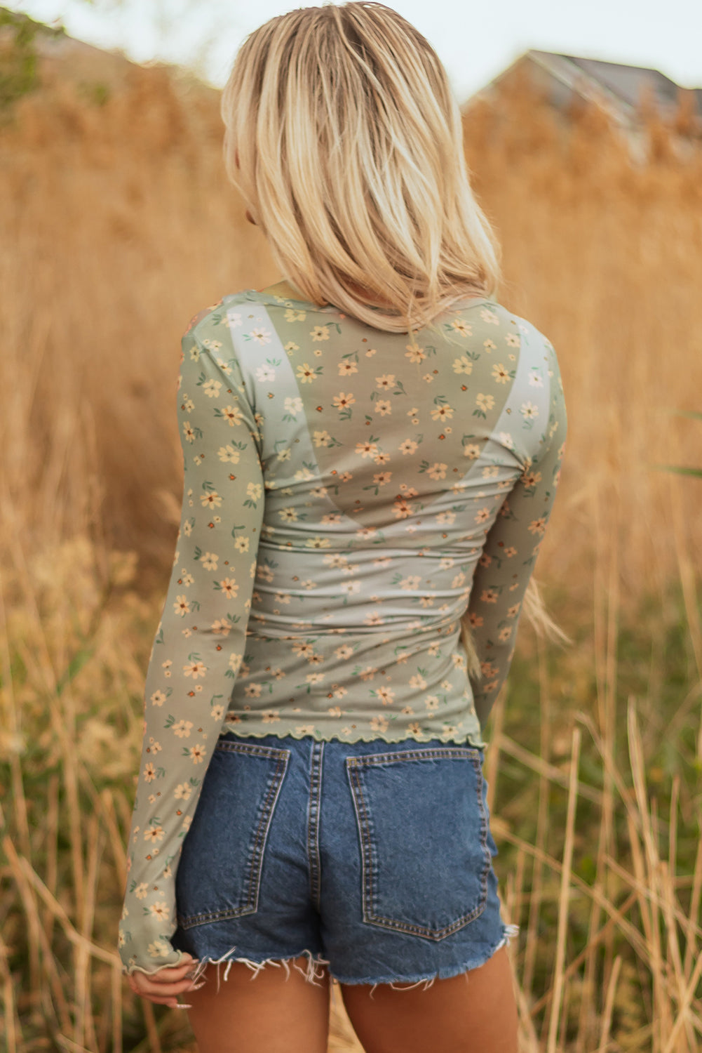 Vintage Floral Mesh Top