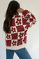 Flower Plaid Henley Sweater
