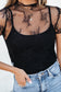 Black Floral Sheer Mesh Short Sleeve Top
