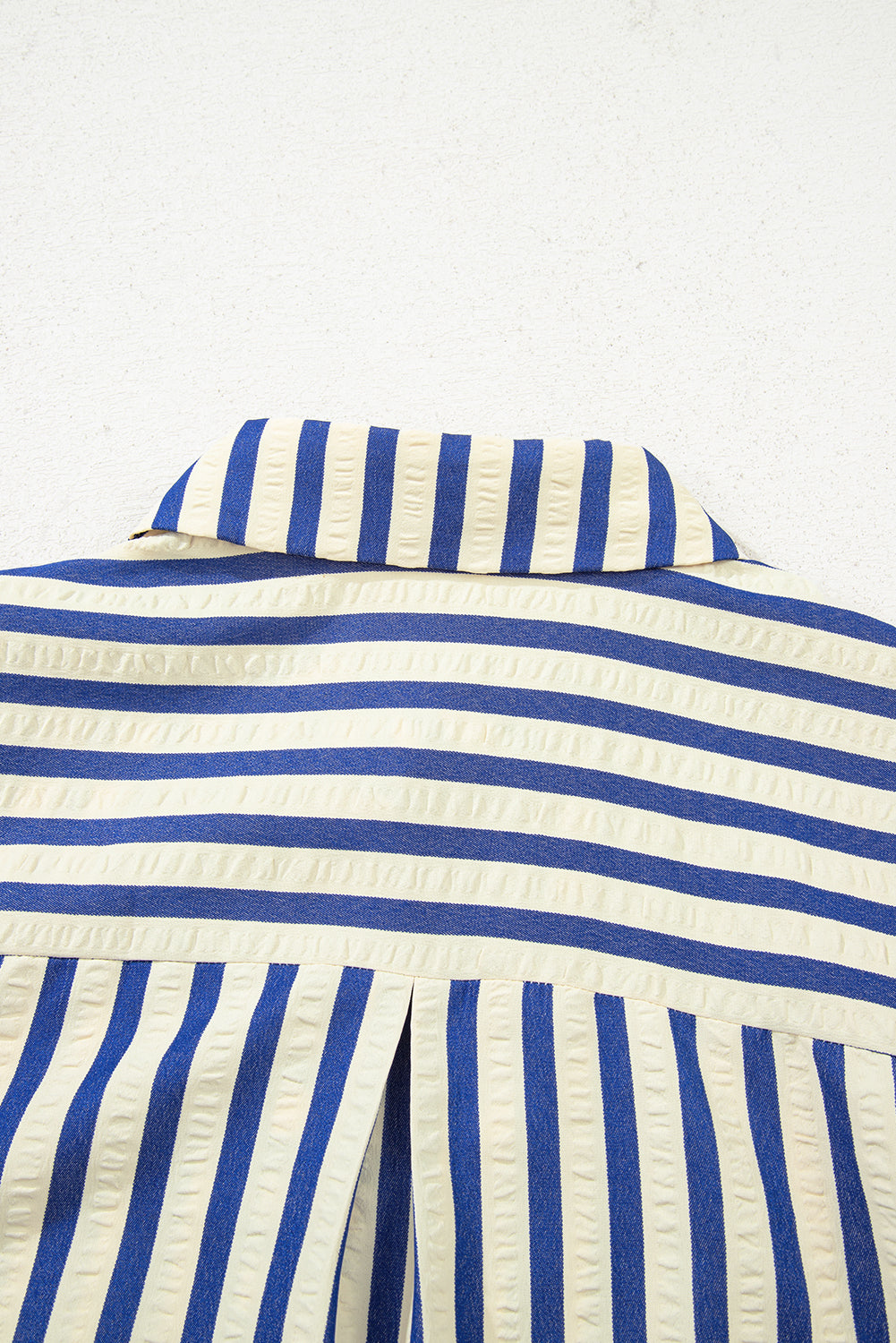 Blue Stripe Half Button Mini Dress