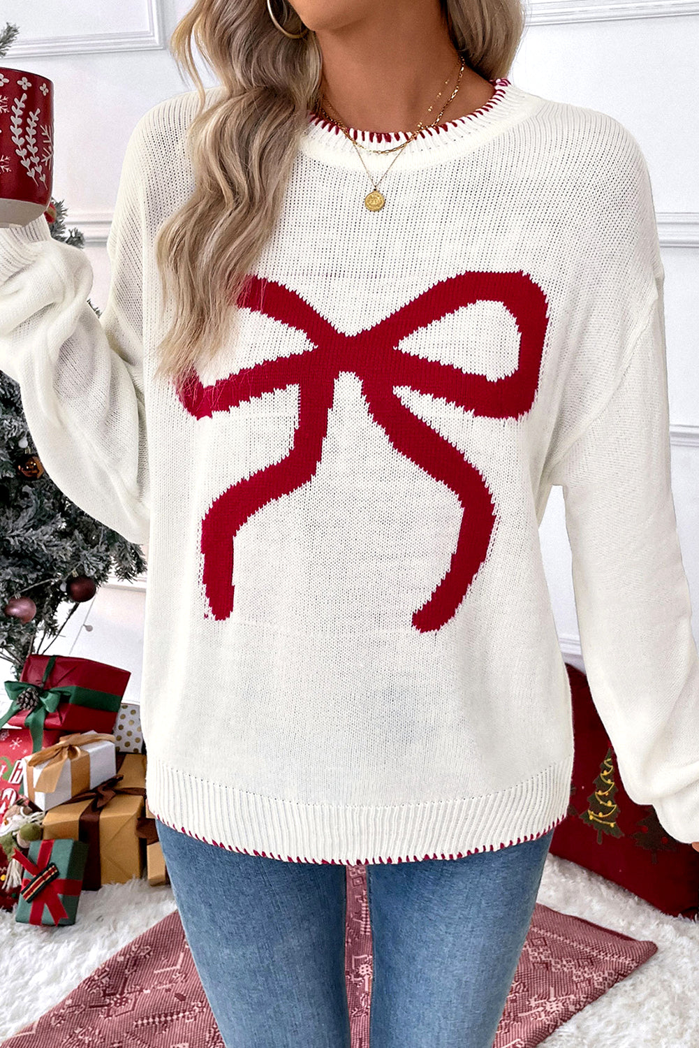 Red Bow Sweater