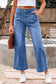 Cropped High Rise Wide Leg Jeans