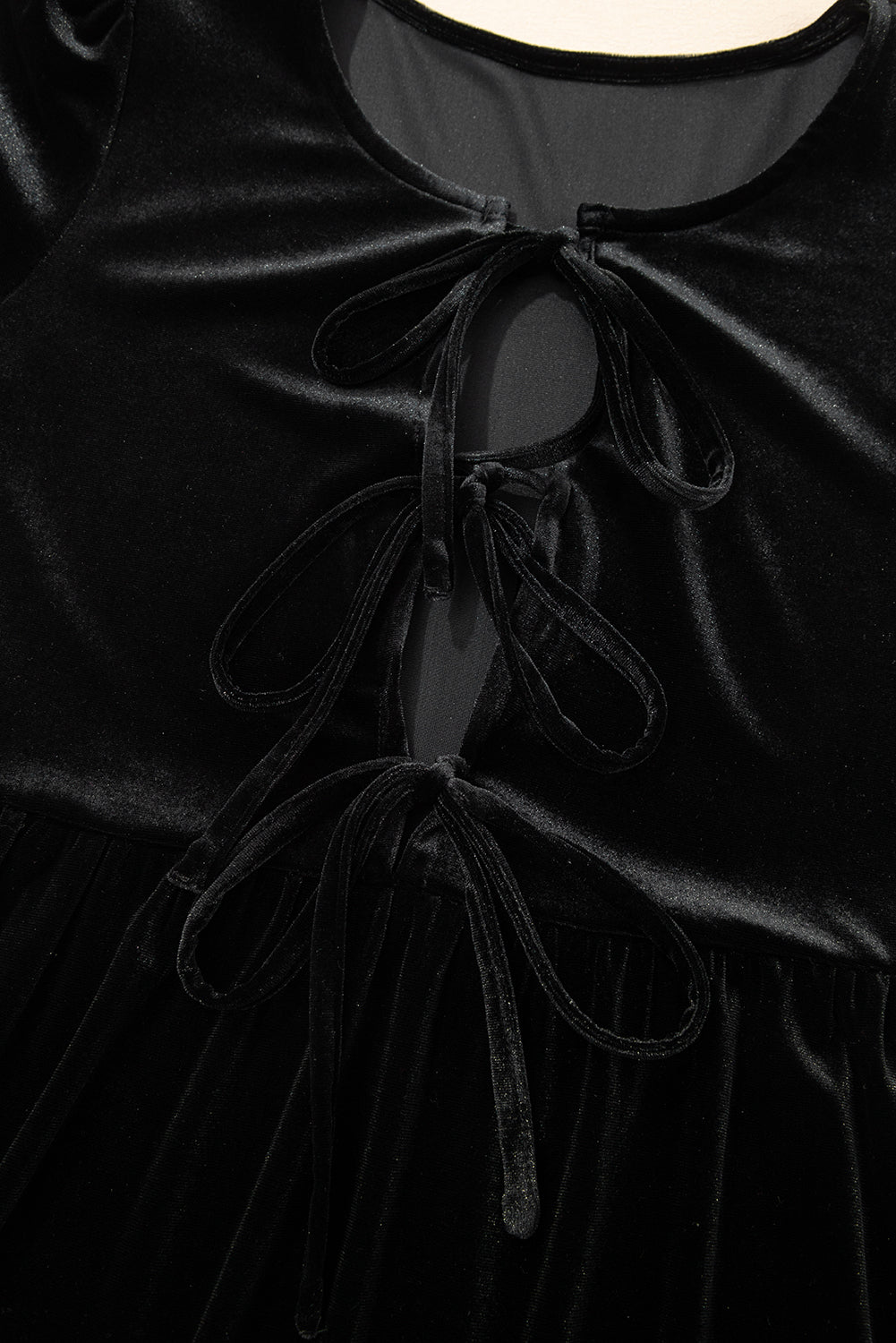 Black Tie Velvet Mini Dress