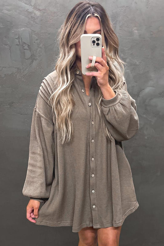 Taupe Waffle Knit Dress