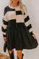 Black Stripe Knitted Top Sweater Dress