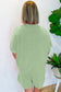 Grass Green Loose Half Sleeve V Neck Knit Romper